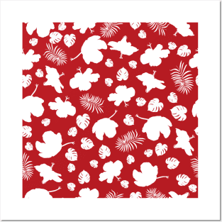 Hand drawn hibiscus floral seamless pattern Posters and Art